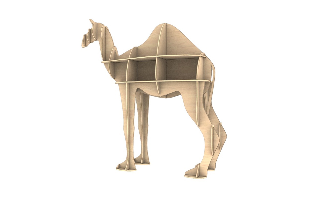 Wooden Camel Shelf Modern Storage Shelf Template Laser Cut CDR File