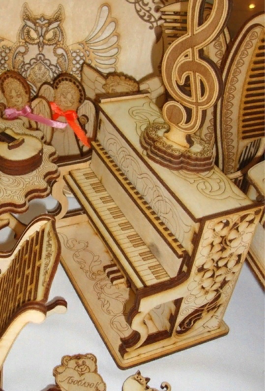 Wooden Toy Piano Free Vector CDR File