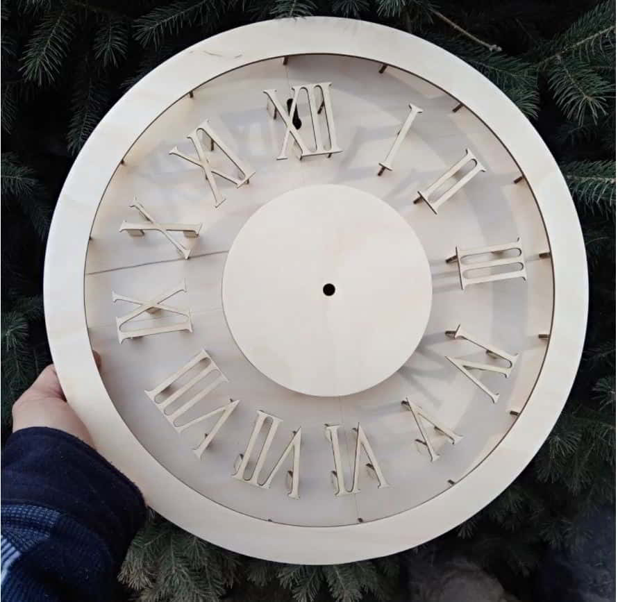Wooden Wall Roman Clock Laser Cut Vector