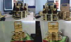 6 Bottle Beer Basket for Laser Cut CDR File