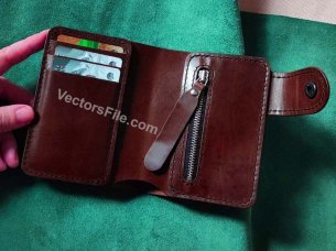 Laser Cut Leather Wallet Folding Design Template