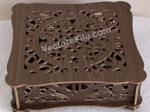 Laser Cut Square Jewelry Box Design Wooden Gift Box Idea