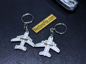 Laser Cut Aeroplane Keychain Design Keyring Template