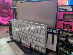 Laser Cut Keyboard and Laptop Holding Desktop Stand