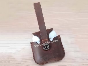 Laser Cut Personalized AirPods Leather Case Pouch Template