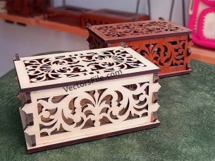 Laser Cut Wooden Jewelry Box 6mm Gift Box Design