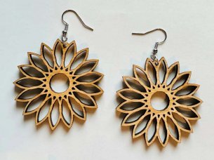 Laser Cut Floral Earring Design Wooden Earring Template