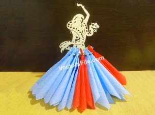 Laser Cut Doll with Snake Napkin Holder Template