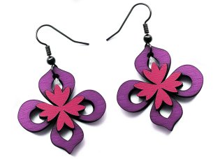 Laser Cut Wooden Floral Fantasy Earring Template