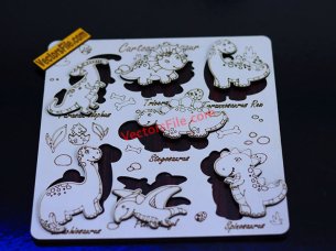 Laser Cut Dinosaur Educational Animal Puzzle Board for Kids