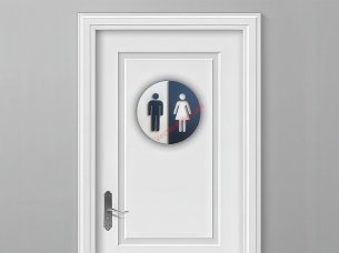 Laser Cut Men and Women Toilet Door Sign Board Template