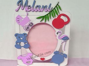Laser Cut Photo Frame Design for Cute Kids