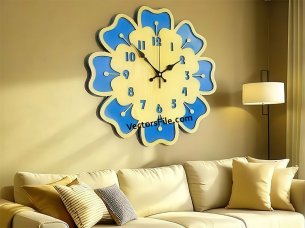 Laser Cut Wall Clock Design for Room Wall Decor Idea