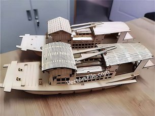 Laser Cut 3D Puzzle Toy Boat Ship Model Kit