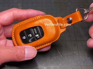 Laser Cut Leather Car Remote Key Holder Case Cover Template