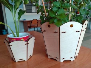 Laser Cut Planter Wooden Plant Holder Stand