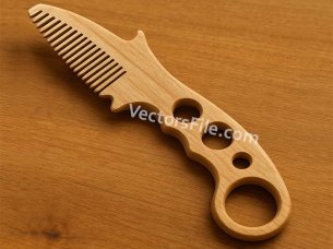 Laser Cut Wooden Knife Shape Comb Template