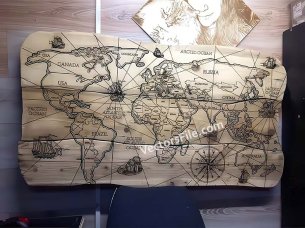 Laser Engraved World Map Template