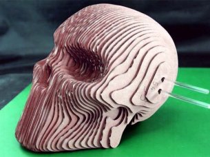 Laser Cut Cardboard 3D Skull Puzzle Model Kit