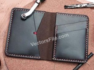 Laser Cut Leather Card Holder Wallet Case Template