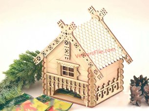 Laser Cut Tea Bag House Dispenser Design
