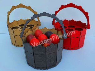 Laser Cut Easter Decor Wooden Egg Basket Template