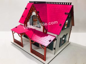 Laser Cut 3D Wooden Decorative Dollhouse Model Design