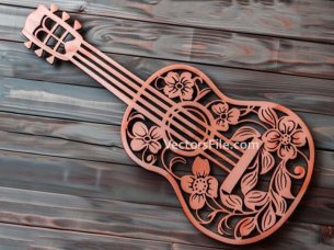 Laser Cut Guitar Pattern Wall Art Design