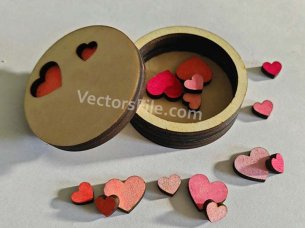 Laser Cut Round Wooden Ring Box Design Jewelry Gift Box Template