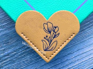 Laser Cut Leaterh Heart Shape Bookmark Template