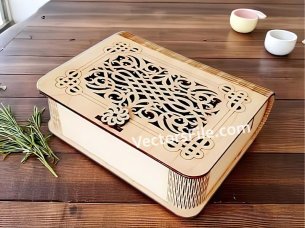 Laser Cut Living Hinges Pattern Jewelry Gift Box Design