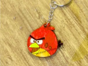 Laser Cut Angry Bird Keychain Design