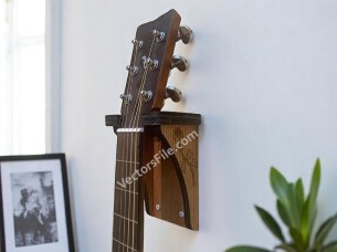 Laser Cut Wall Guitar Hanger Design Wooden Guitar Wall Mounted Holder