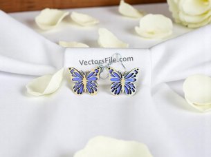 Laser Cut Butterfly Earrings Design Wooden Jewelry Template