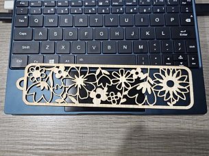 Laser Cut Flower Pattern Bookmark Tag Design