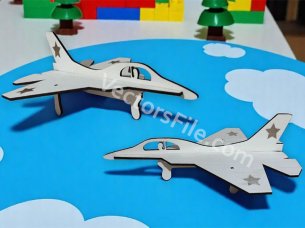 Laser Cut 3D Wooden Puzzle Aeroplane wooden Fighter Jet Model