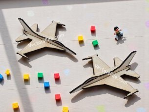 Laser Cut Wooden F 16 Fighter Plane 3D Puzzle Aircraft Toy Model Kit