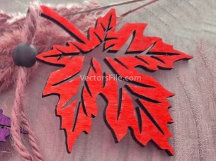 Laser Cut Wooden Maple Leaf Cutout Template