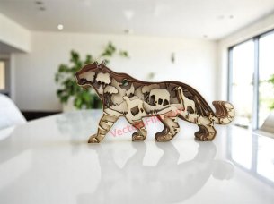 Laser Cut Tiger 3D Layered Animal Puzzle Model Kit