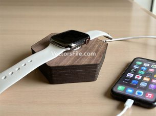 Apple Watch Hexagon Laser Cut Wooden Stand