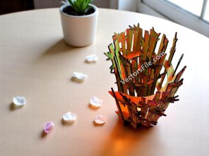 Laser Cut Spiral Bamboo Table Lamp Template