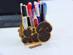 Laser Cut Kids Desk Organizer Pencil and Pen Holder Template