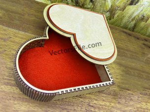 Laser Cut Heart Shaped Jewelry Ring Gift Box Design
