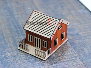Laser Cut Miniature House Design Wooden Dollhouse Template
