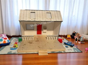 Laser Cut Wooden Dollhouse Template Miniature House Design