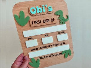 Laser Cut Loving Memory First Day Board Photo Wooden Board