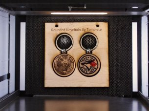 Laser Cut Wooden Keychain Jig Template for Laser Engraving