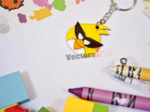Laser Cut Angry Bird Character Keychain Template