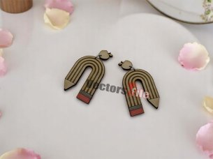 Laser Cut Pencil Shape Earring for Teachers and Student