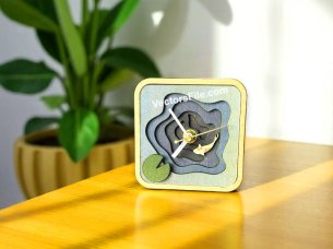Laser Cut Layered Table Clock Design